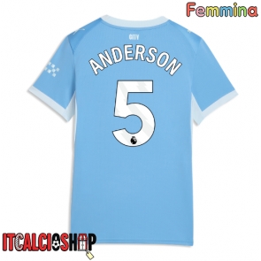 Manchester City Elliot Anderson #5 Prima Maglia Femmina 2026-27 Manica Corta